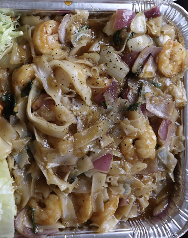 Drunken Noodle (Shrimp) 1/2 Pan.