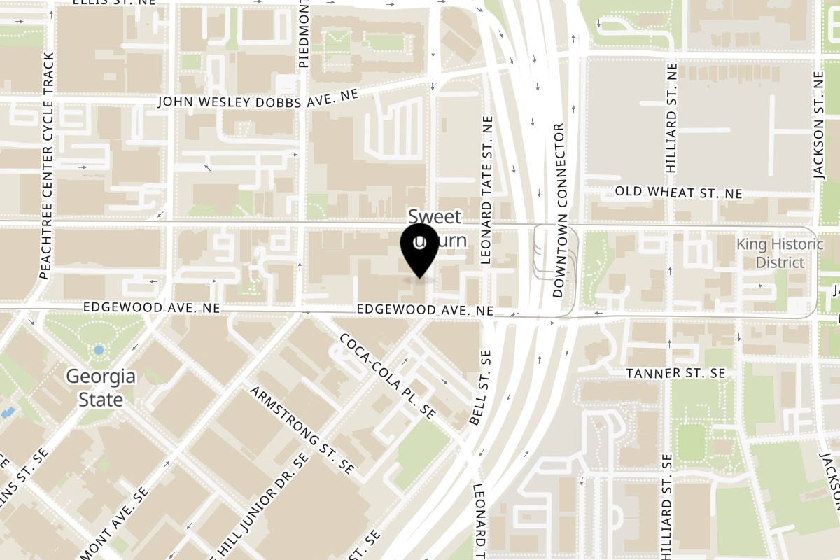 Map showing the location of Anh's Kitchen Downtown on 16 Jesse Hill Jr Dr NE in Atlanta